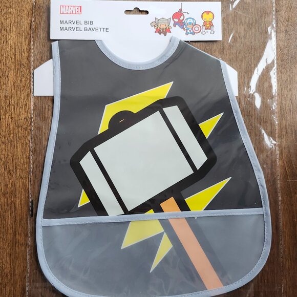 ADORABLE MARVEL Thor Hammer Baby Bib BNIP Mjölnir - Picture 1 of 3
